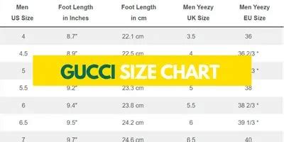 gucci size chart clothes|gucci shoe size chart youth.